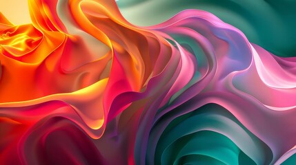 Fototapeta premium abstract fluid shapes and lines in vibrant gradient colors modern graphic design