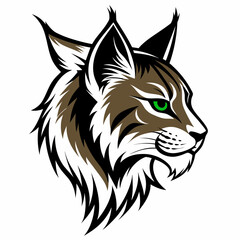 Bobcat head side view vector vector  illustration 