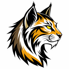 Bobcat head side view vector vector  illustration 