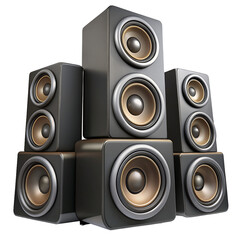 Sound box for art composition, flyer, social networks, social media. PNG file