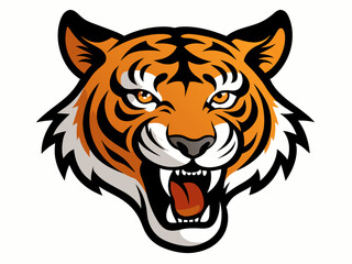 Tiger head with its jaw open vector illustration