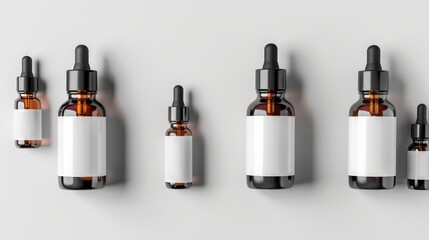 Explore the essence of modern skincare: Blank beauty product bottles on white, minimalist design, ready for your brand's identity.