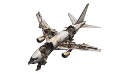 Papier peint photo Ancien avion Damaged old plane  isolated on transparent or white background  © ceren