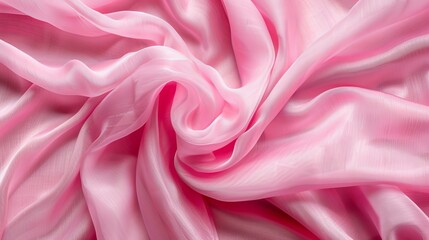 Soft pink background with elegant flowing fabric design as a captivating centerpiece