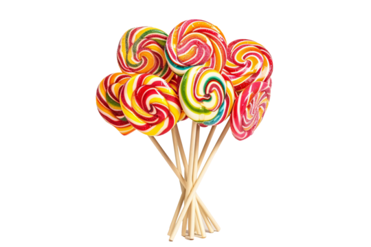 a group of colorful lollipops