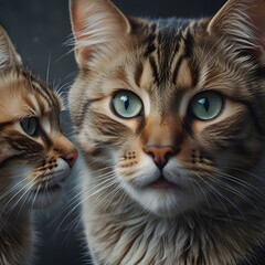 A kitten and a mother cat 아기고양이와 엄마고양이