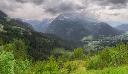 Obraz premium Konigsee lake from Jenner mount in Berchtesgaden National Park, Alps Germany
