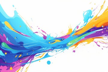 Fototapeta premium A swirl of psychedelic colors, reminiscent of a tie-dye masterpiece, adorns a pristine white surface