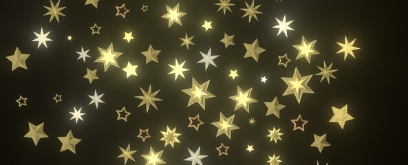 Celestial Christmas Plummet: Dynamic 3D Illustration of Falling Festive Celestial Objects