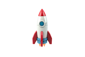 a toy rocket in the air