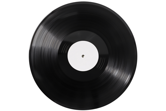 a black record with a white center