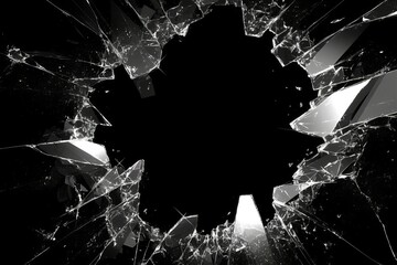 A close-up digital illustration showcases a broken screen in black and white, the detailed cracks resembling permanent scars on a once-pristine surface