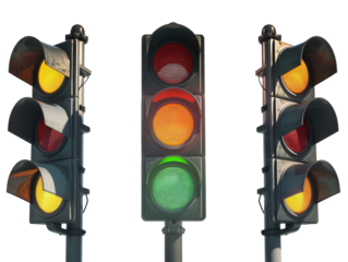 a group of traffic lights