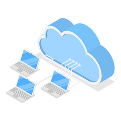 3D Isometric Flat Icon Set. Cloud Technologies, Online Services and Data Processing. Item 19