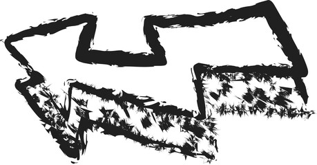 Arrows with paint brush stroke