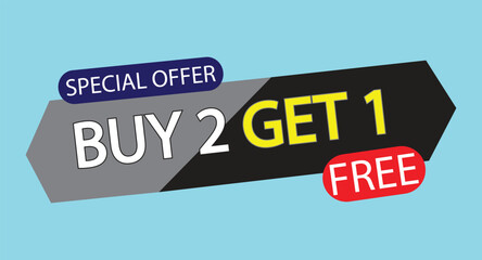 Buy 2, get 1 free. Special offer banner.