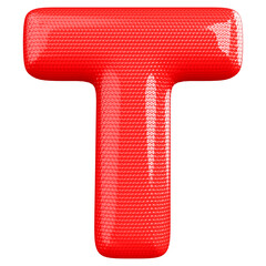 Red T Font 3D Render