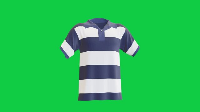 POLO SHIRT Black T SHIRT SPIN ANIMATION green background 
