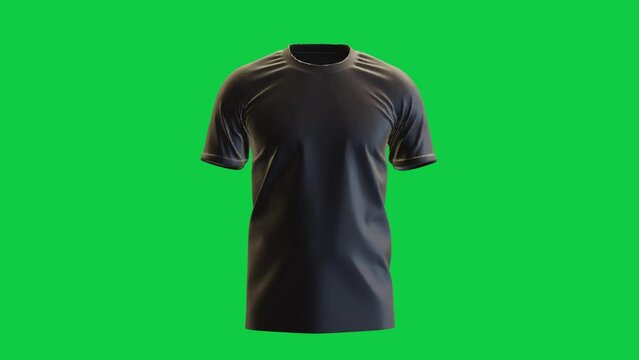 POLO SHIRT Black T SHIRT SPIN ANIMATION green background 