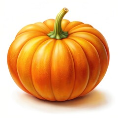 Obraz premium A bright orange pumpkin, on a white background