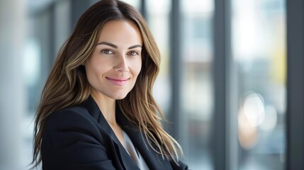 friendly entrepreneur portrait stylish upbeat businesswoman smiling professional headshot photography