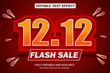 12.12 FLASH SALE EDITABLE TEXT EFFECT VECTOR FILE