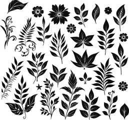 Fototapeta premium Vector Jungle Leaves Silhouettes Sublimation