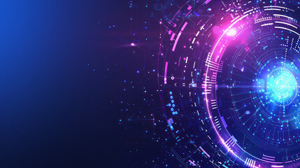 Futuristic blue tech circle interface design