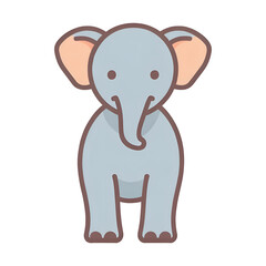 Fototapeta premium Elephant transparent, cute icon, simple icon, PNG, can be used easily and conveniently.