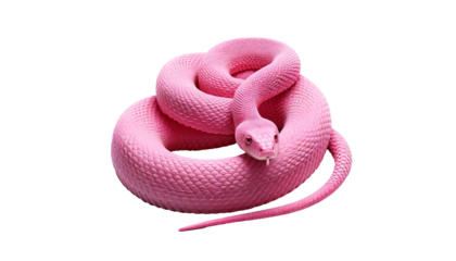 Pink snake  isolated on transparent or white background