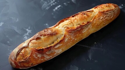 golden crusty french baguette freshly baked bread