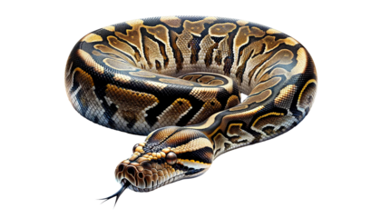 Python snake  isolated on transparent or white background