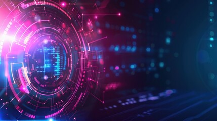 Obraz premium Abstract digital interface with circular design