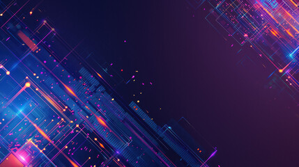 Fototapeta premium Colorful abstract digital lines on dark background