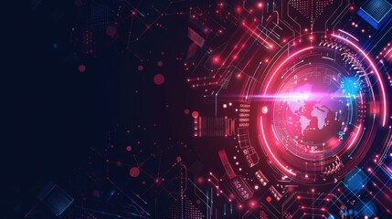 Obraz premium Global network technology concept wallpaper