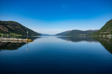 fjord and mountains