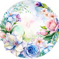 Delicate floral frame. Summer flowers.