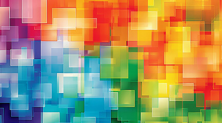 Abstract geometric shapes in rainbow colors