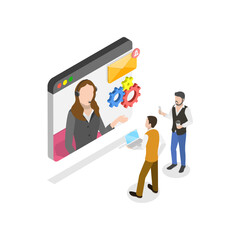 3D Isometric Flat Illustration of Software Development and Integration, Coding and Testing Process. Item 2