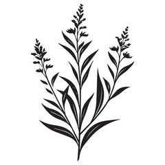 Flat design flower silhouettes illustration