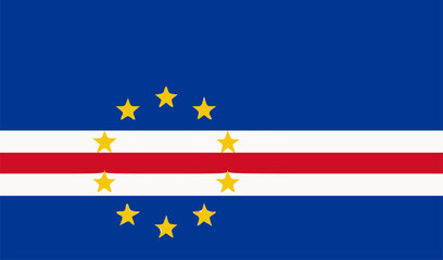 The flag of cabo verde. Flag icon. Standard color. Standard size. A rectangular flag. Computer illustration. Digital illustration. Vector illustration.