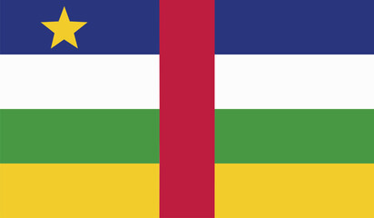 The flag of central african republic. Flag icon. Standard color. Standard size. A rectangular flag. Computer illustration. Digital illustration. Vector illustration. © Ali