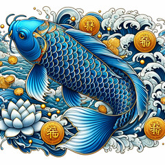 koi fish background generative AI