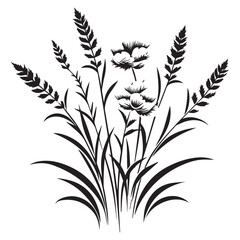 Flat design flower silhouettes illustration