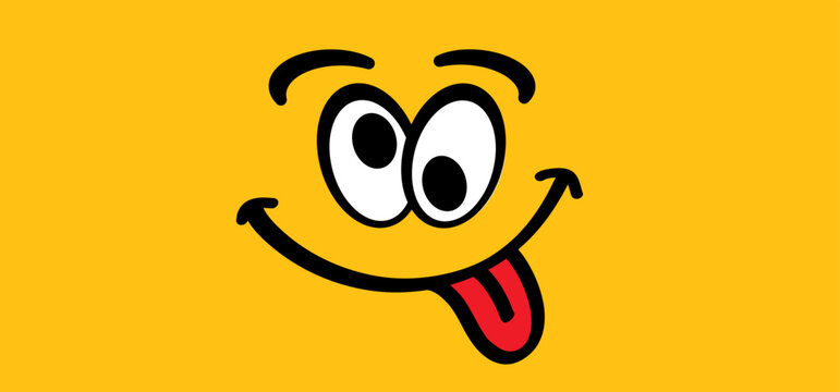 recommend clip art: Cartoon, comic mascot, make a crazy face and love. Sticking out tongue. Silly, face. Emoji, Teasing Fun making. You make me crazy. Stupid face and crossed eyes. Funny happy eye.