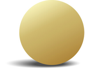 Gold paper circle and shadow