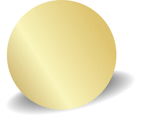 Gold paper circle and shadow