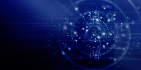 2d illustration Abstract futuristic electronic circuit technology background