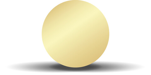Gold paper circle and shadow