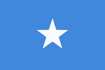 The flag of Somalia. Flag icon. Standard color. Standard size. A rectangular flag. Computer illustration. Digital illustration. Vector illustration.
